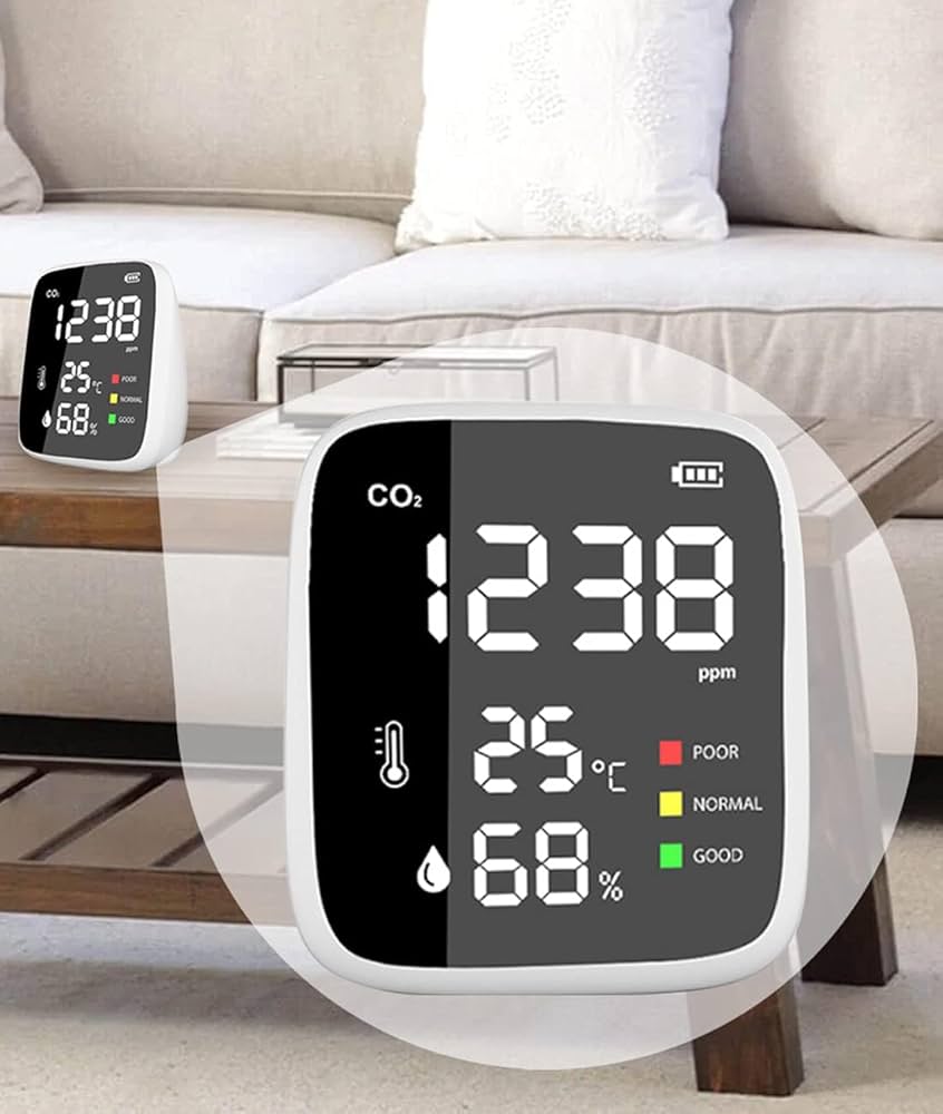 Co2モニター　気温、湿度、時間その他表示機能有り Amazon.co.jp: Absdefen co2メーターモニター 二酸化炭素検出器